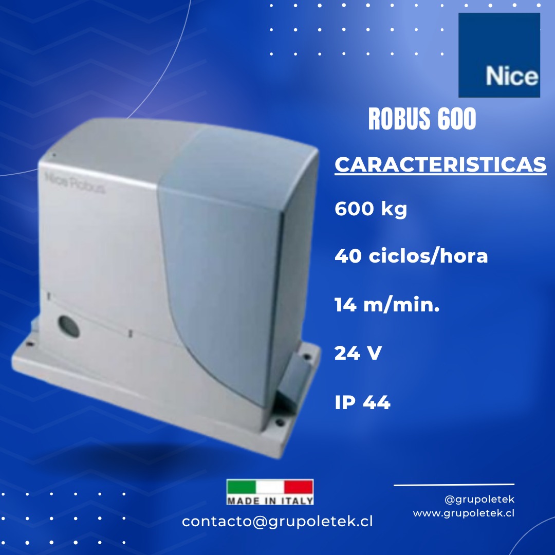 NICE Robus 600 – Automatizamos tu acceso, simplificamos tu vida